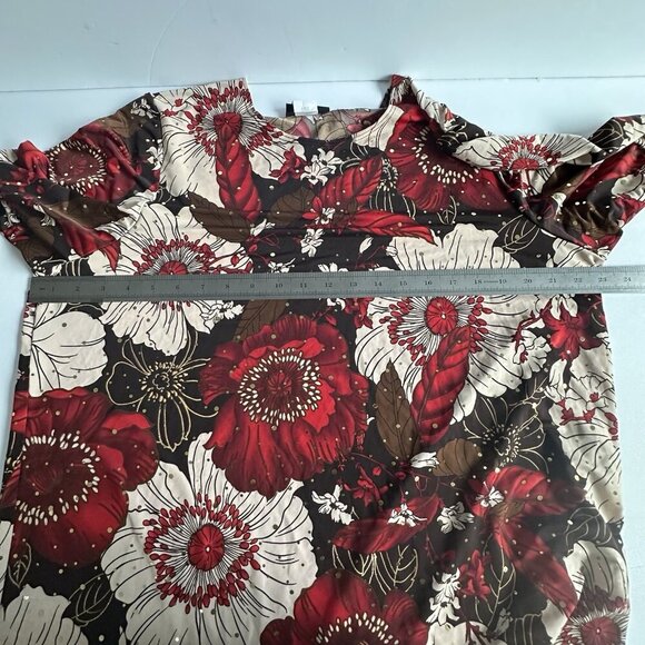 Maggie Barnes Womens Top OX Dark Floral 3/4 Sleeve Metallic Whimsigoth‎ Fairy - Picture 8 of 11